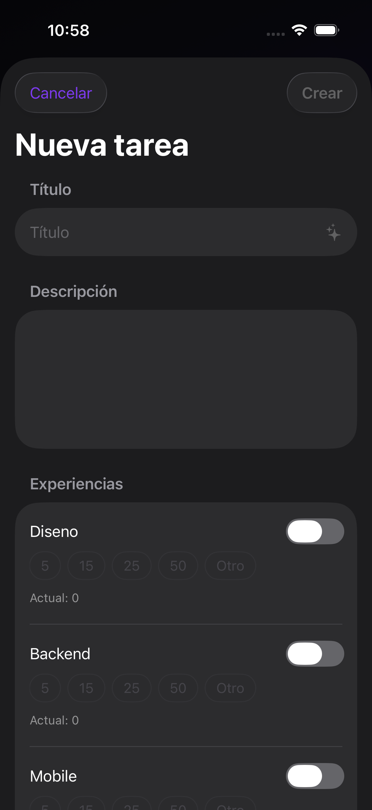 Crear nueva tarea