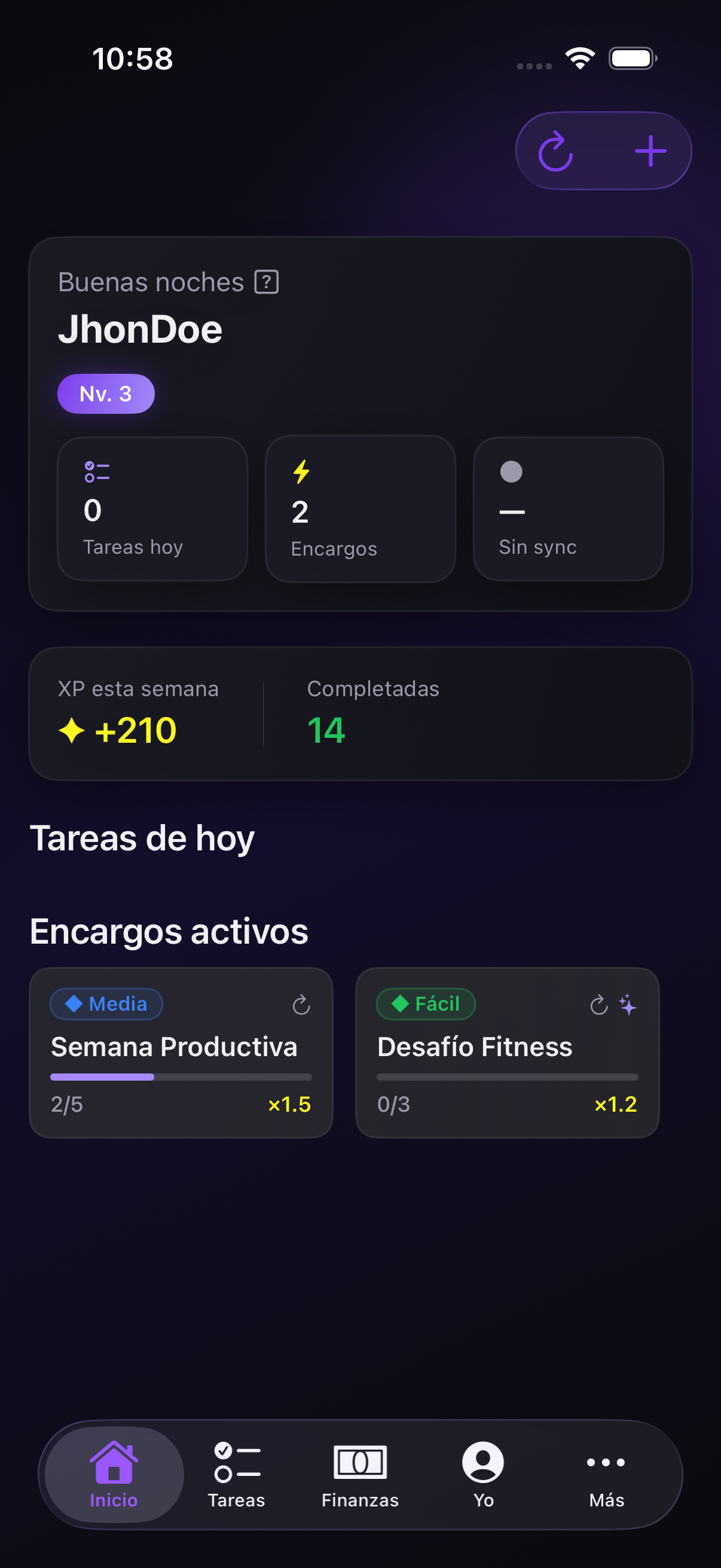 RaionTools en iPhone 17 Pro — pantalla de inicio
